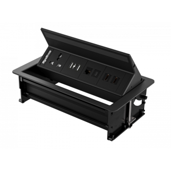 Выдвижной лючок для подключения - 2x HDMI, USB-C, RJ-45, USB зарядка, международная розетка WYRESTORM IDB-400-MS Выдвижной лючок для подключения - 2x HDMI, USB-C, RJ-45, USB зарядка, международная розетка WYRESTORM IDB-400-MS