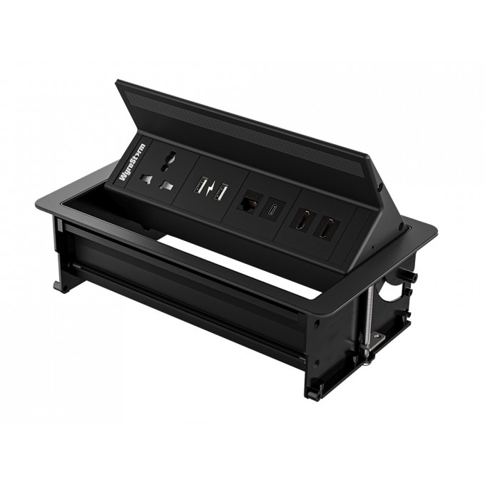 Выдвижной лючок для подключения - USB зарядка, международная розетка, конфигурируемые порты WYRESTORM IDB-400-MS-C