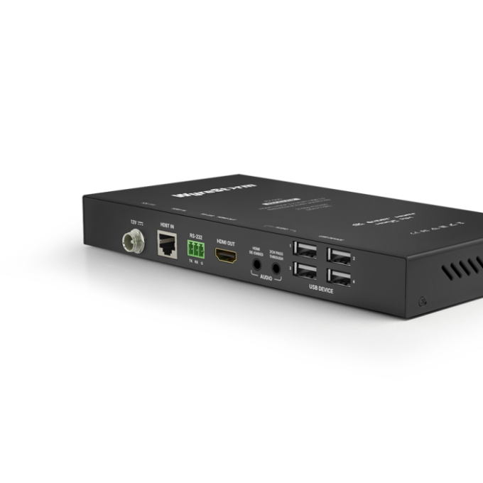 4K HDR 4:2:0 60 Гц Приемник HDBaseT 2.0 с входами для USB-устройств, деэмбедированием звука и PoH (4K: 35 м) WYRESTORM RX-500