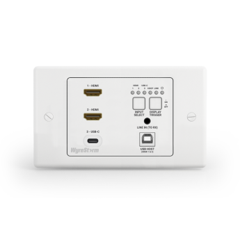 Передатчик HDBaseT (4K: 100м) для установки в стену (2x HDMI, USB-C) c USB-хост, СEC, 2-gang UK WYRESTORM SW-130-TX-UK