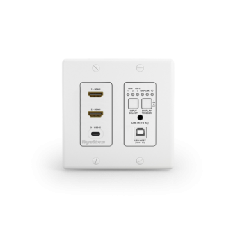 Передатчик HDBaseT (4K: 100м) для установки в стену (2x HDMI, USB-C) c USB-хост, СEC, 2-gang US WYRESTORM SW-130-TX-US