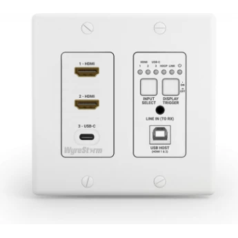 Передатчик HDBaseT (4K: 100м) для установки в стену (2x HDMI, USB-C) c USB-хост, СEC, 2-gang US WYRESTORM SW-130-TX-US